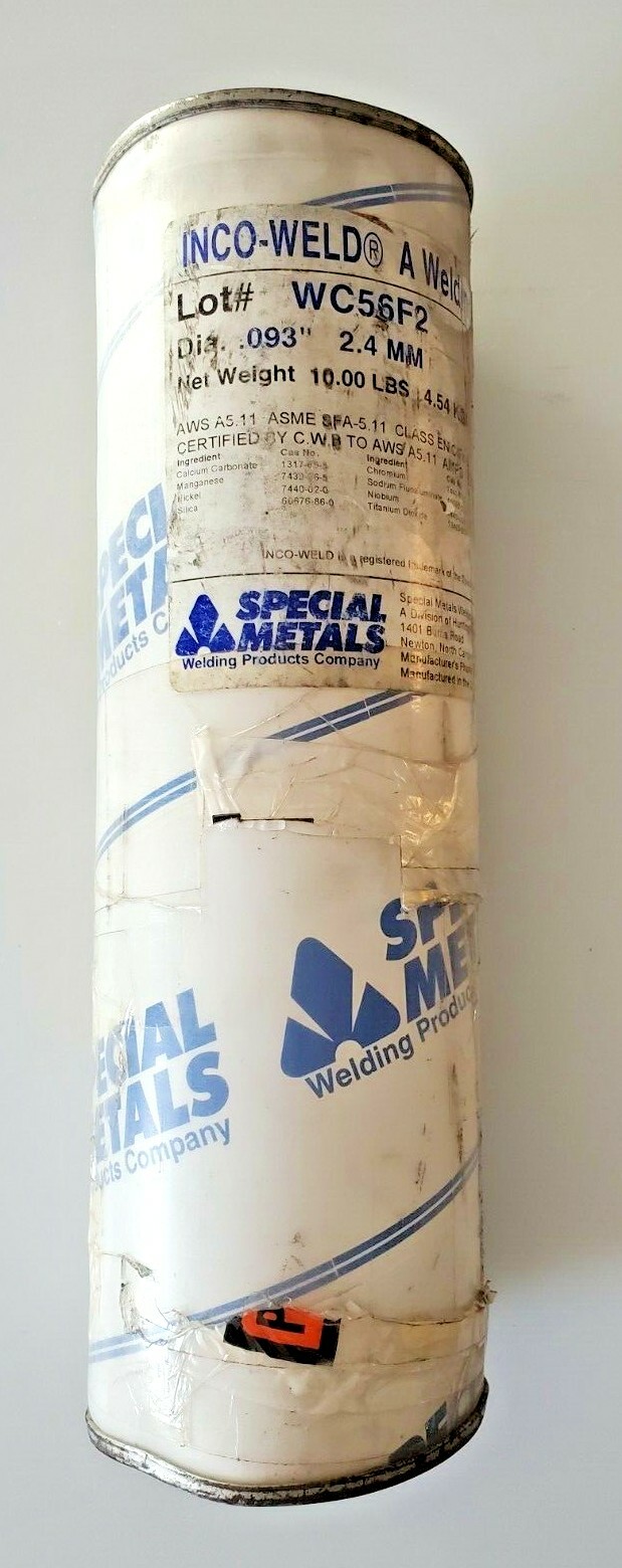 10lbs Inco-Weld, A-Electrode, ENiCrFe-2, AWS A5.11, 3/32 Nickel Alloy Stick