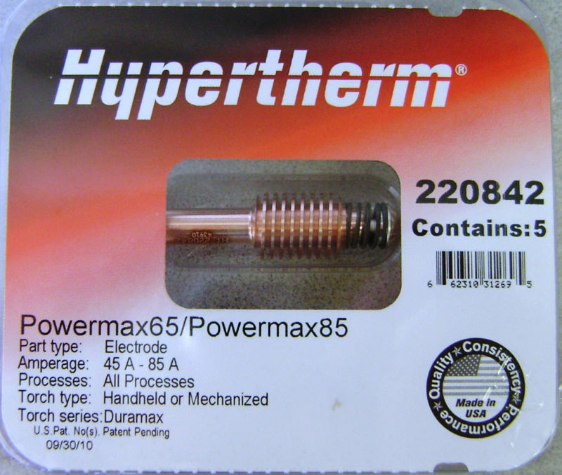 Hypertherm Genuine Powermax 65 Electrodes 220842 – 5 Pack