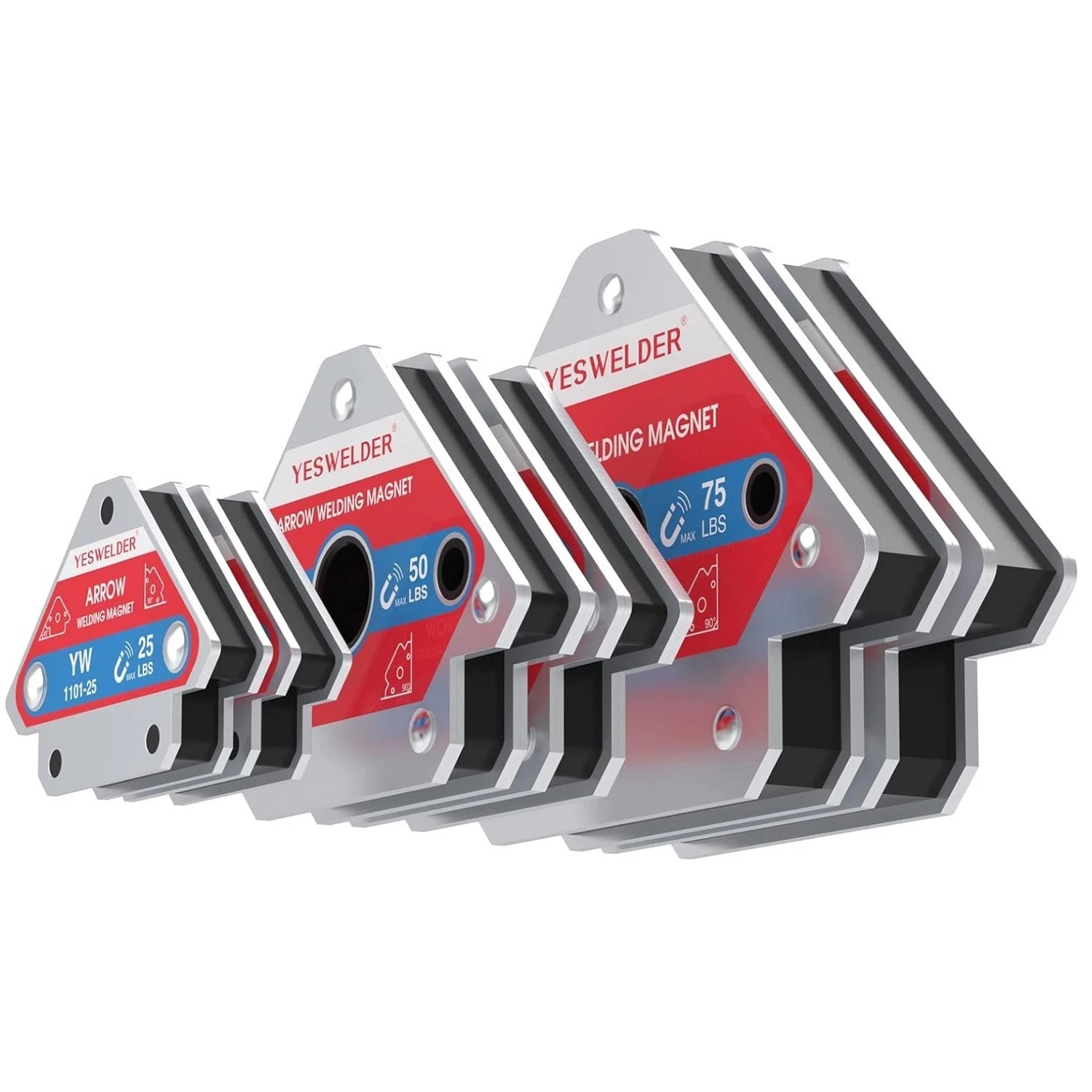 Strong Welding Magnet Assortment | 25/50/75 lb, 6 Pc