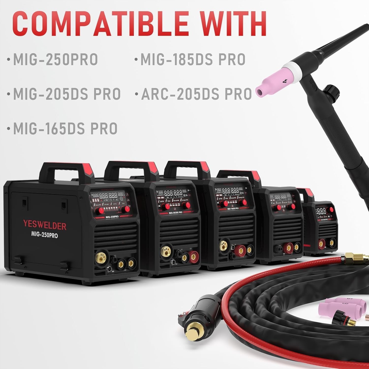 High-Quality WP-17V TIG Torch 150A 13ft Lift TIG 35-50mm² Insulated Cable