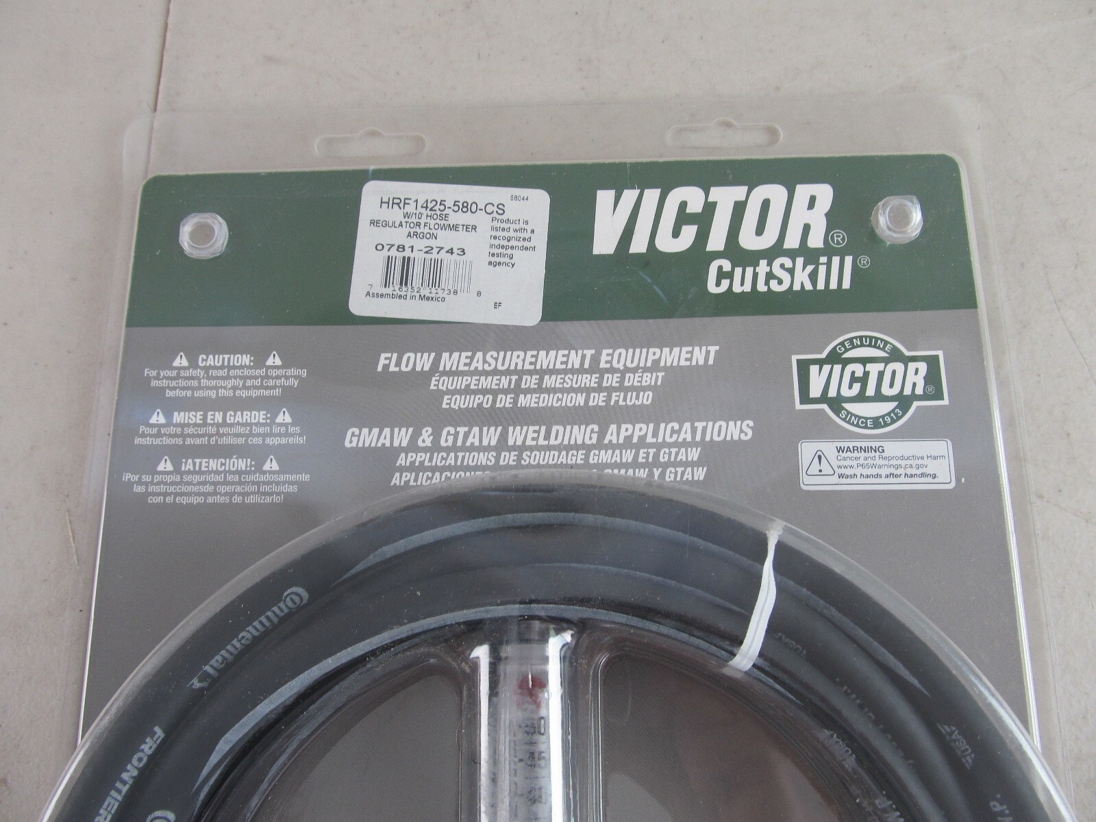 Victor HRF1425-580CS Argon Flow Meter With 10′ Hose New in Pkg