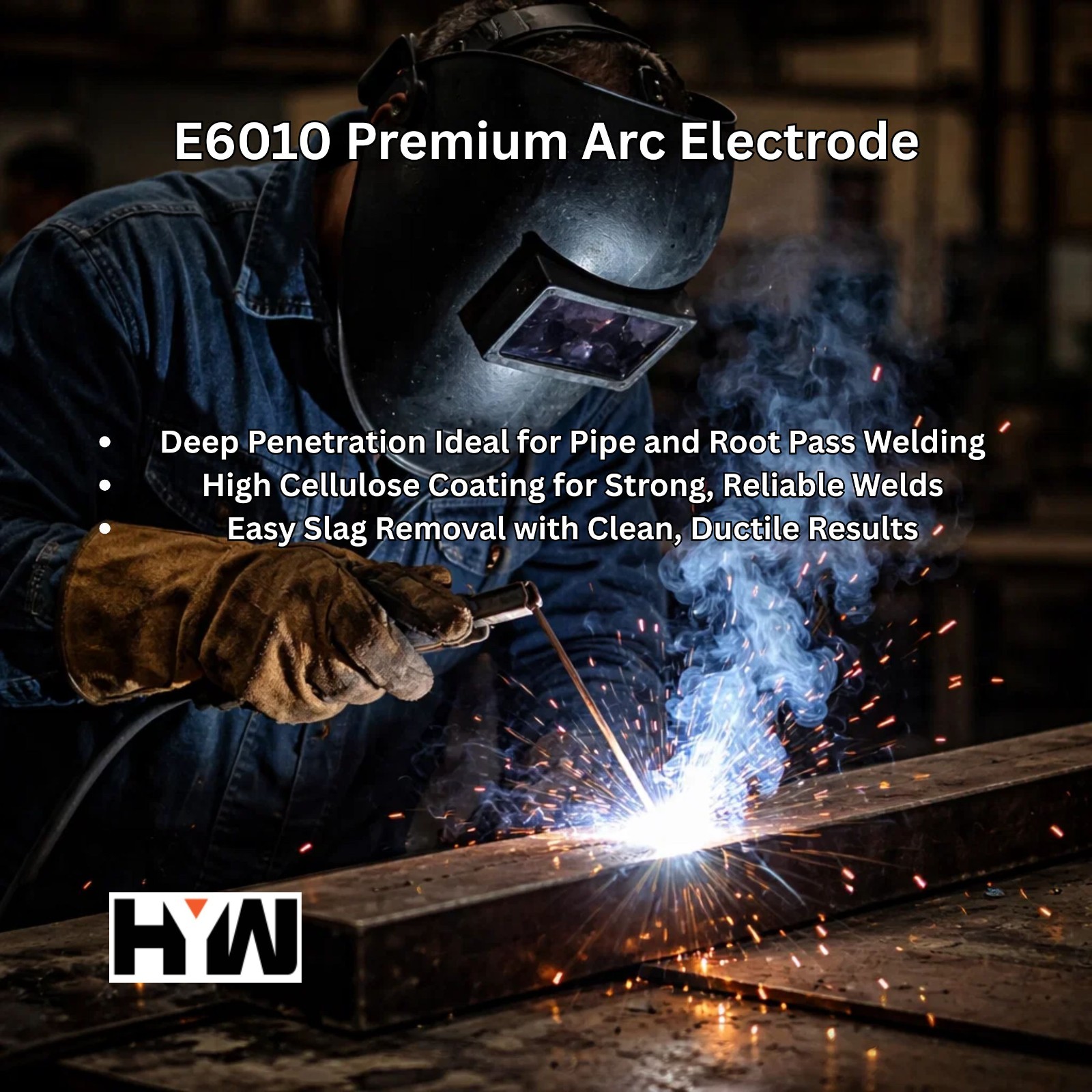 E6010 1/8″ 50 lb Stick electrodes welding rod 10 lb x 5-pk