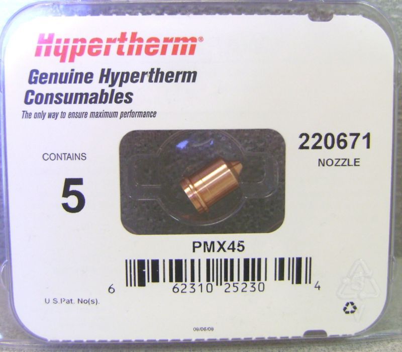 Hypertherm Genuine Powermax 45 Shielded Nozzles 5 Pack 220671