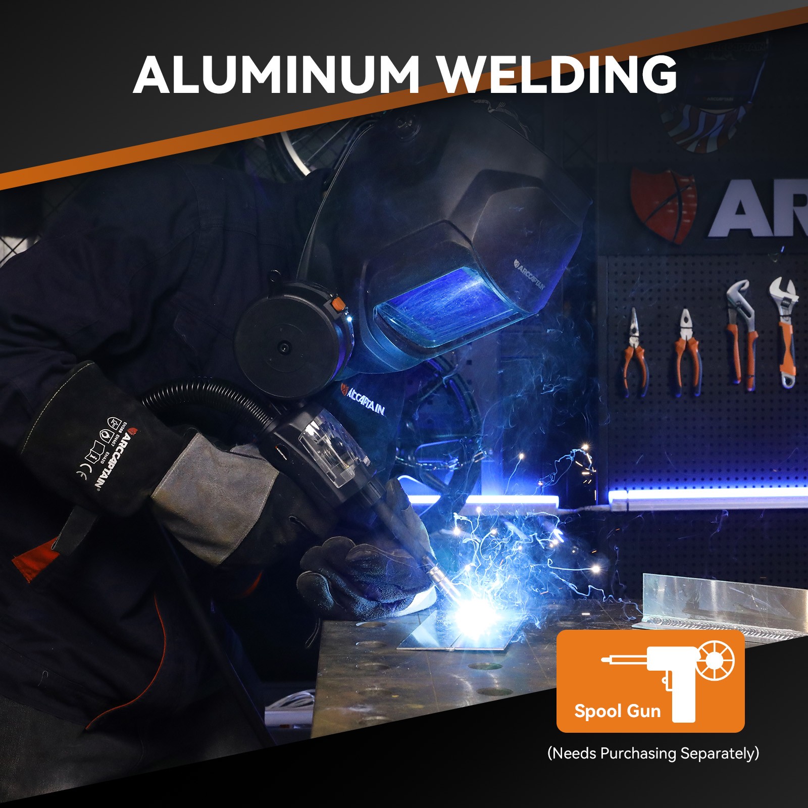 ARCCAPTAIN 250A MIG Welder Gas MIG/Gasless MIG/Stick/Lift TIG 6 in 1 110V 220V