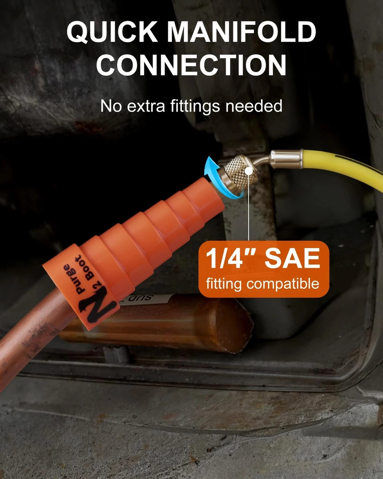 Nitrogen Purge Boot for HVAC Brazing – Hands-Free Low-Pressure Orange