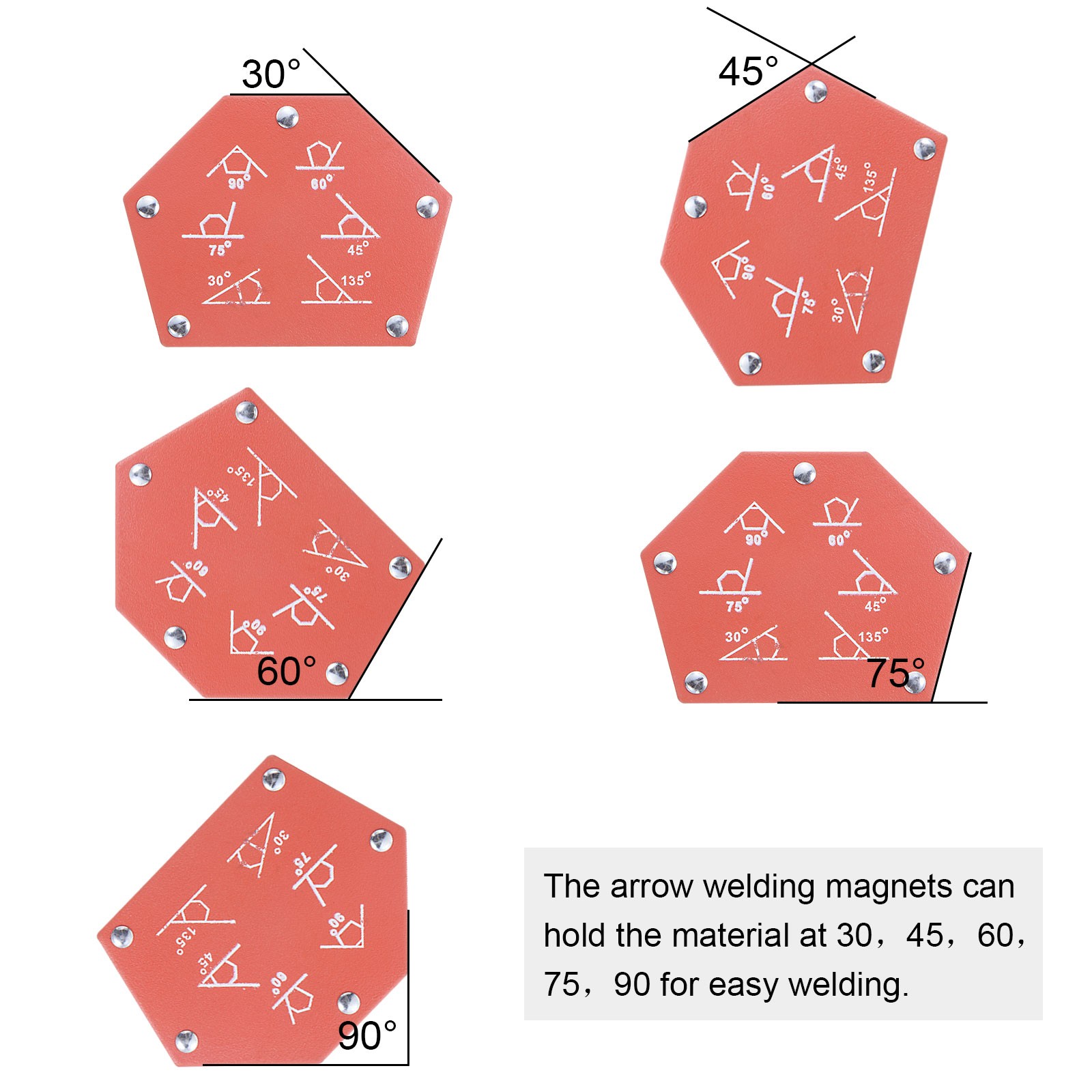 Arrow Welding Magnet Holder, 55LBS 30，45，60，75，90 Degree Multi‑Angle Magnetic
