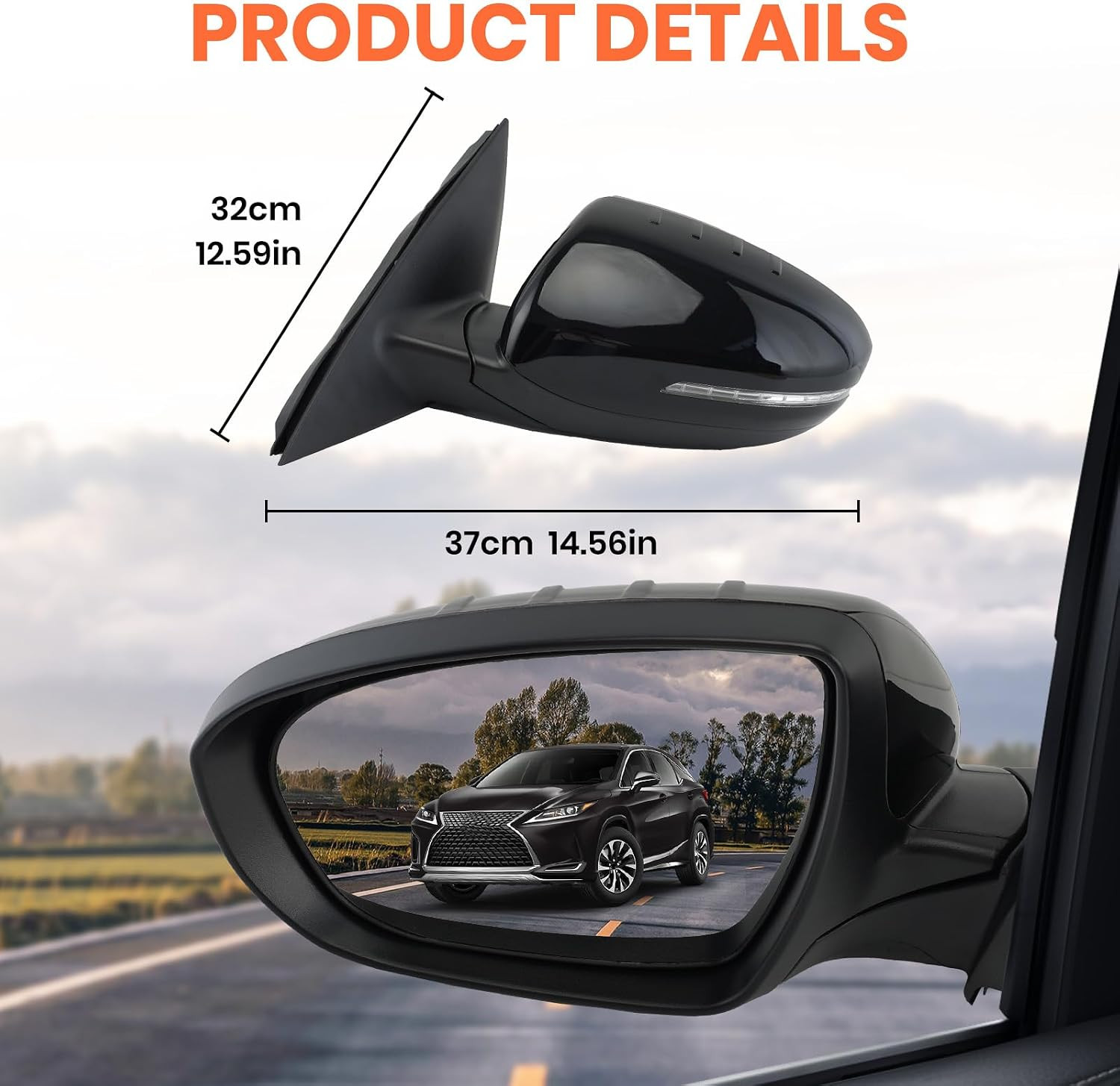 Left Driver Mirror Compatible with 2014 2015 Kia Optima Mirrors with Heated,Turn