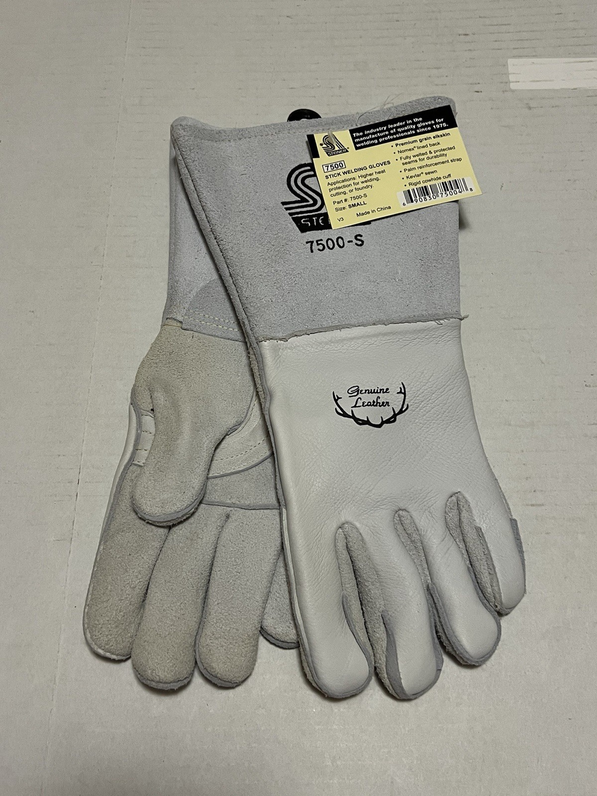 Brand New Steiner 7500 Stick Welding Gloves Elkskin Leather Size Small