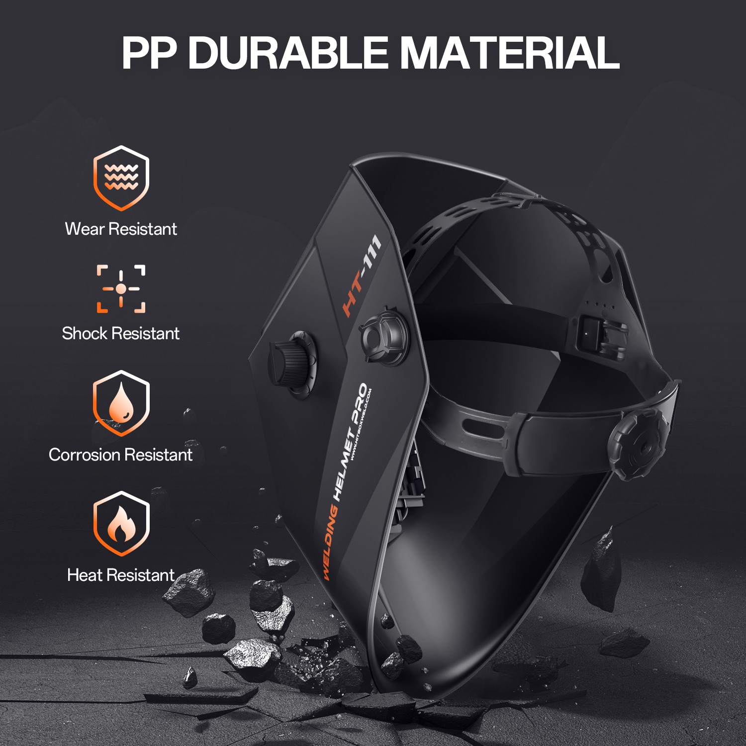 Solar Auto-Darkening Welding Helmet, Wide Viewing, for MMA/MIG/TIG Welding Work