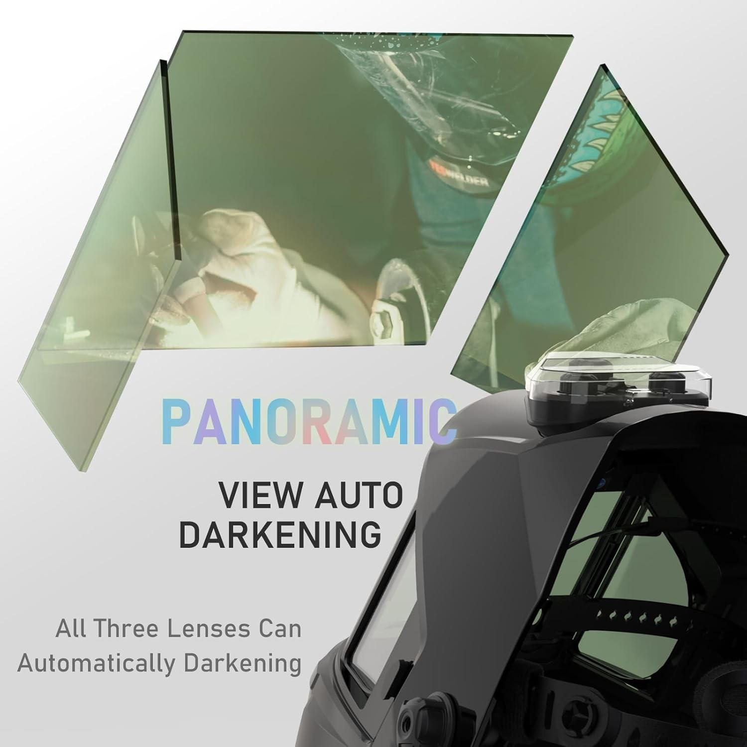 Panoramic 180 View Auto Darkening Welding Helmet True Color Welder Mask Hood