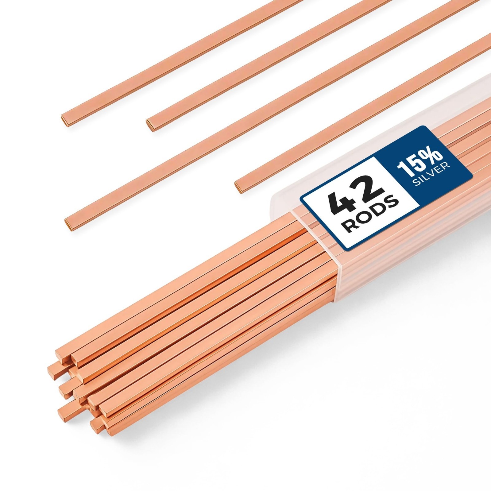 42 Pcs Brazing Rods 15 Percent Silver Solder Phos Copper Flat Welding Alloys
