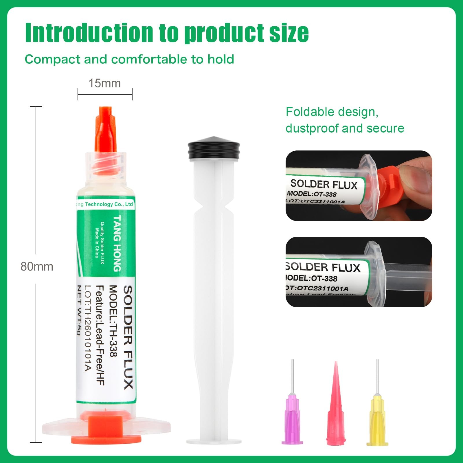 TANG HONG TH-338 No Clean Soldering Flux Paste(5CC), Solder For…