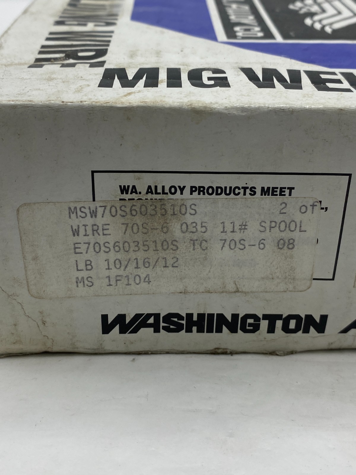 WASHINGTON ALLOY ER70S-6 MIG WELDING WIRE TC 70S-6 08, AWS A5.18, .35″, 11LBS