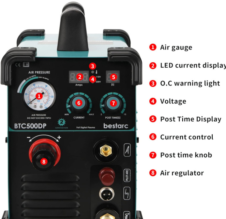 BESTARC Plasma Cutter Pilot Arc 50A BTC500DP Dual Voltage 110/220V