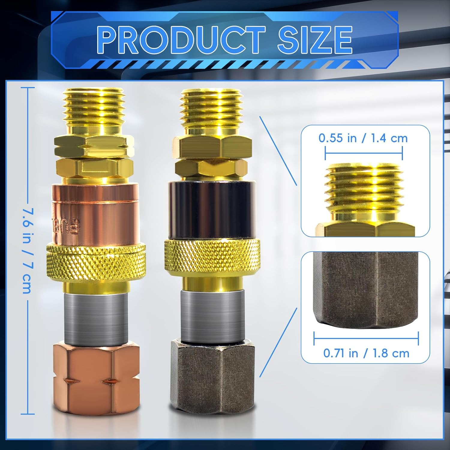 Oxygen Acetylene Brass Quick Connect for Torch, Cutting Torch Copper Quick Conne