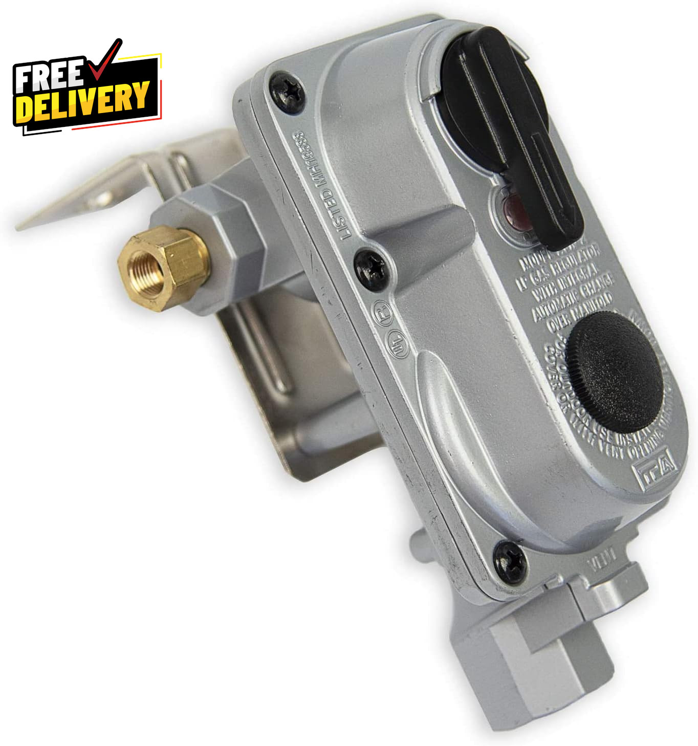 2-Stage LP Propane Gas Regulator Auto Changeover with Two 12 Inch Pigtails