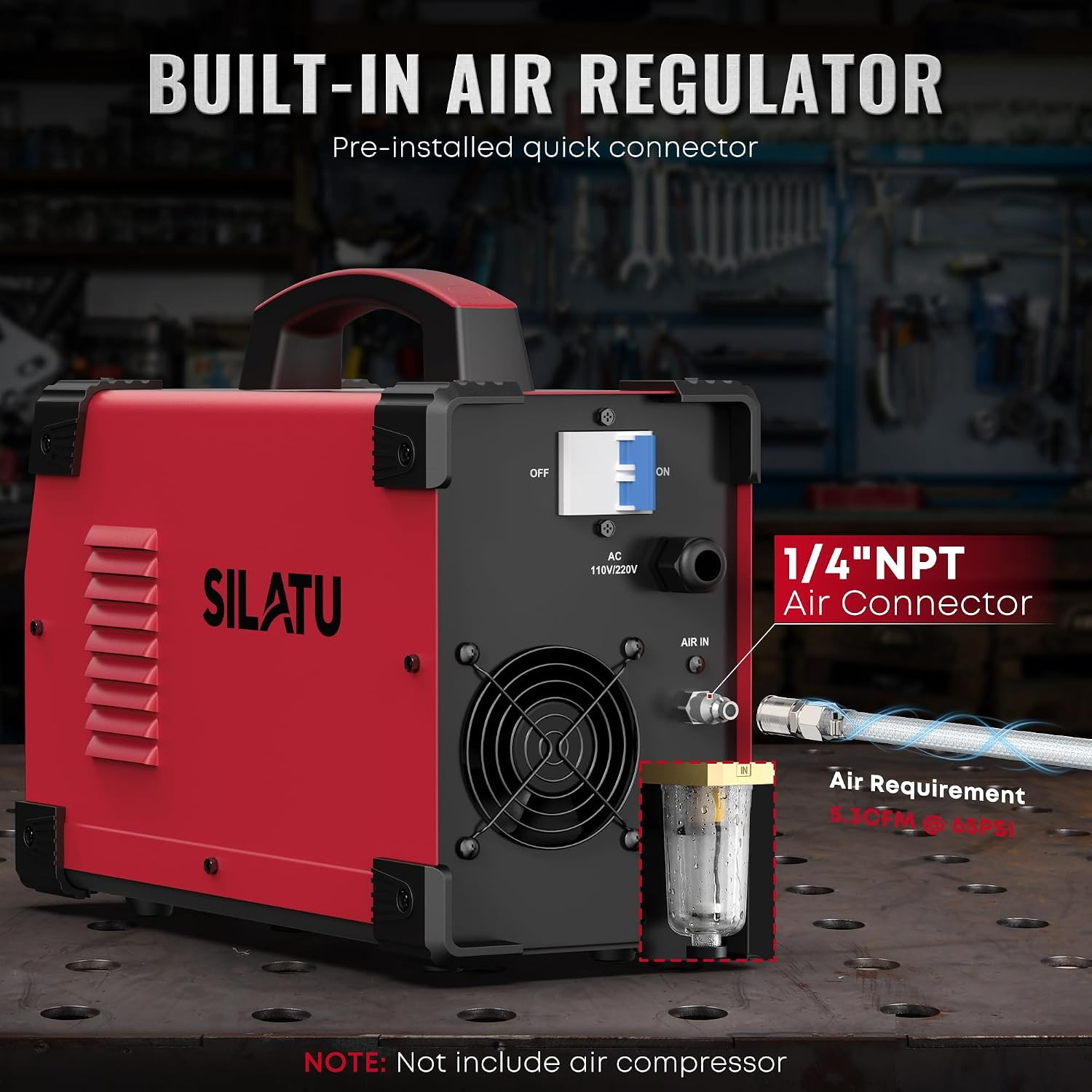 110V/220V Plasma Cutter, 75Amps HF Non-Touch Pilot Arc Plasma Cutter Machine, D
