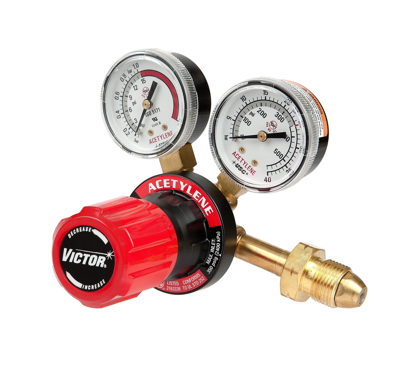 Victor 0781-9405 G250-15-510 Medium Duty Single Stage Acetylene Regulator, 15…