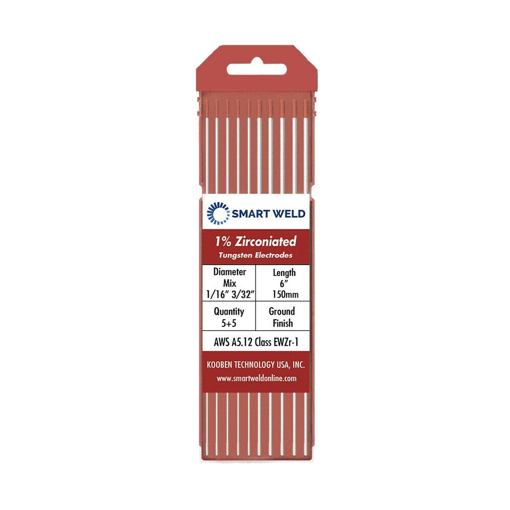 Brown TIG Welding Tungsten Electrode Assorted 10 pack 1/16″ 3/32″ WZ3 Length 6″