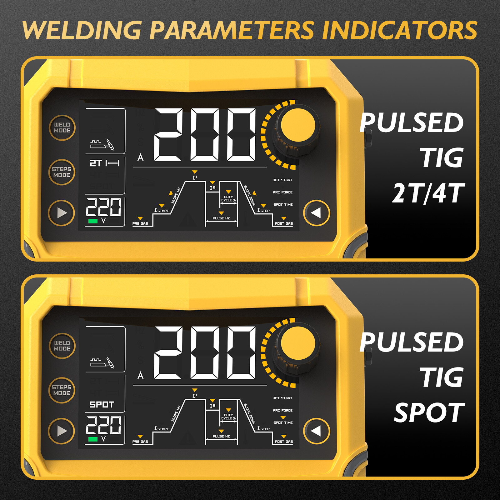 TOOLIOM TIG Welder DC TIG/Spot TIG/Pulse TIG/Stick 110&220V Digital Display