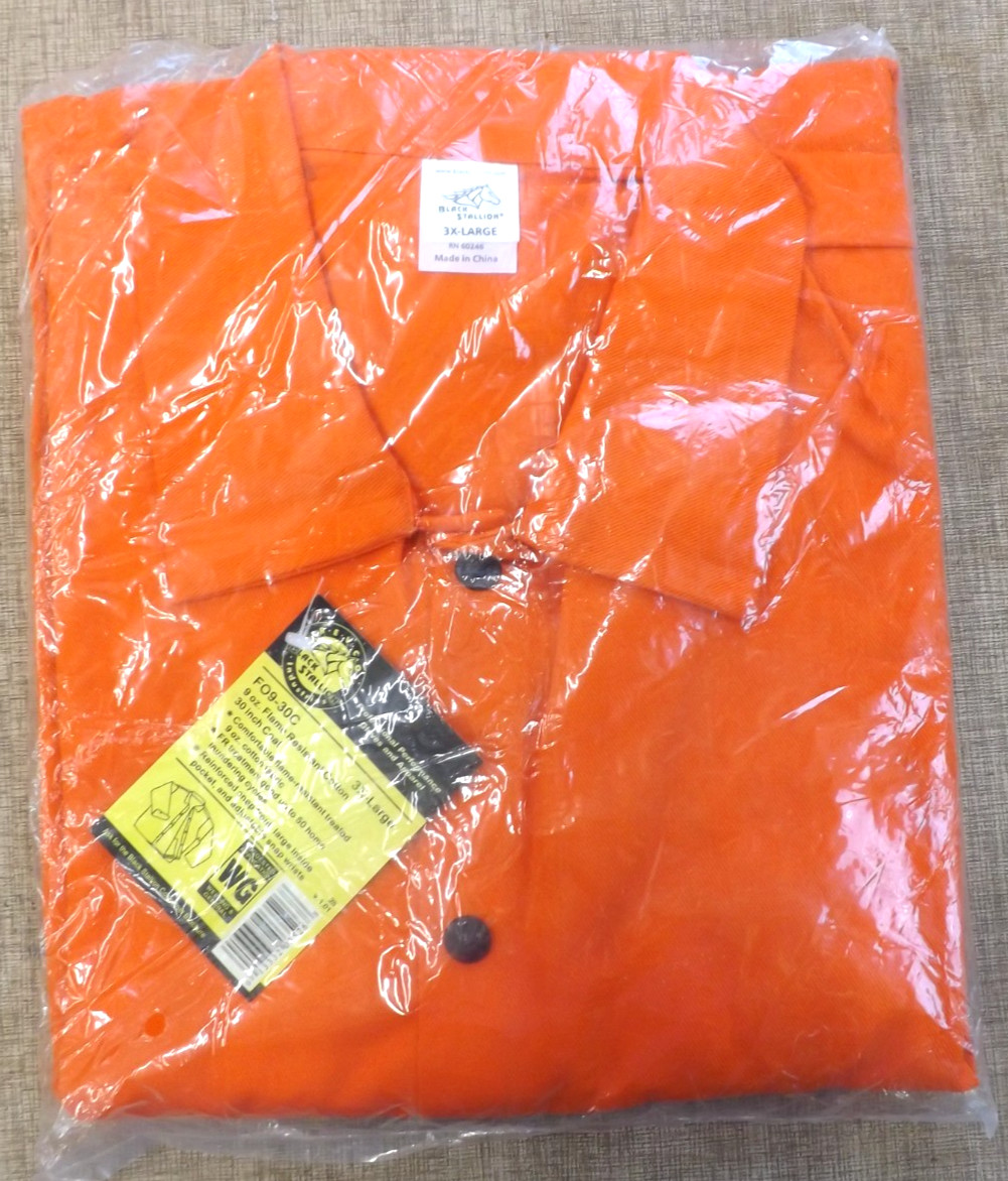 NEW WELDING SHIRT JACKET 30″ COAT BLACK STALLION FO9-30C 3XL FLAME RESISTANT