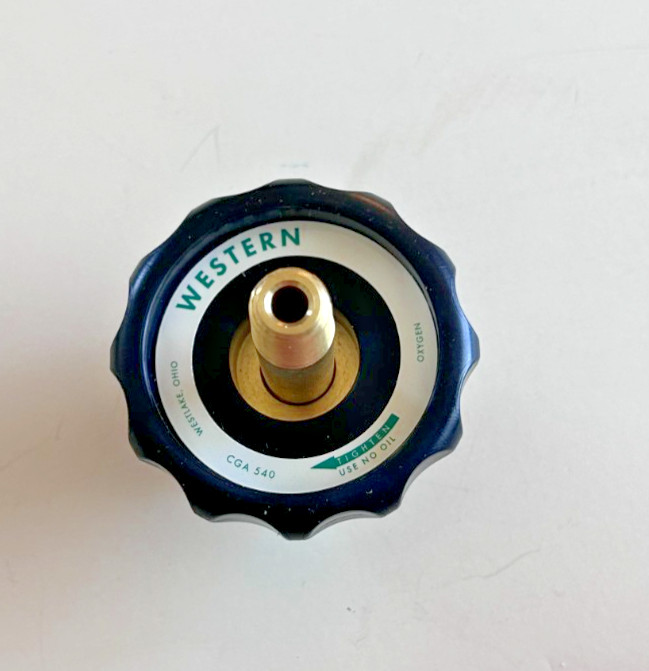 Hand Tight CGA-540 Nut & Nipple, Oxygen Regulator Inlet Bottle/Cylinder Fittings