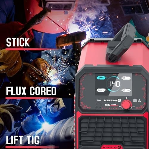3 IN 1 Welder 140A Gasless Flux MIG/Lift Tig/Stick Welding Machine 110V Inverter