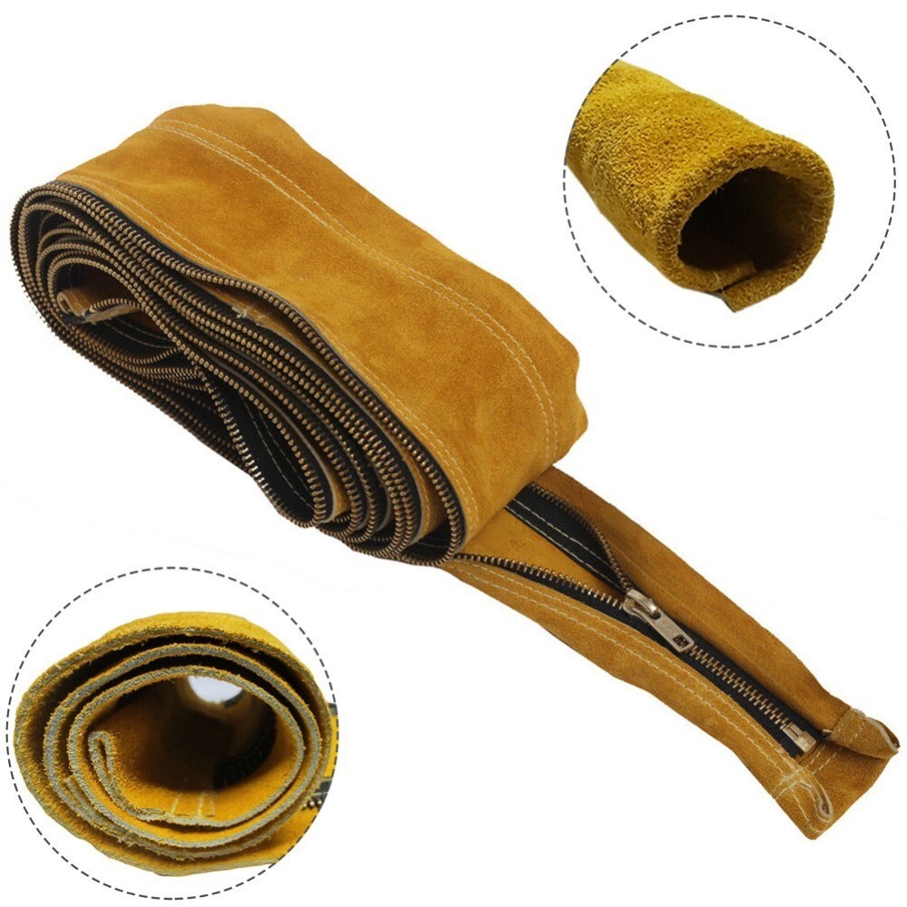 TIG Mig Cowhide Leather Welding Torch Cable Hose Cover ?23ft L 4in W With