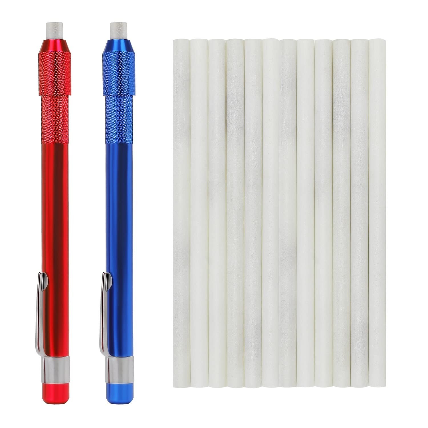 Soapstone Holder Set – 2 Round Pencils & 12 Refills for Welding, Metalwork, Fabr