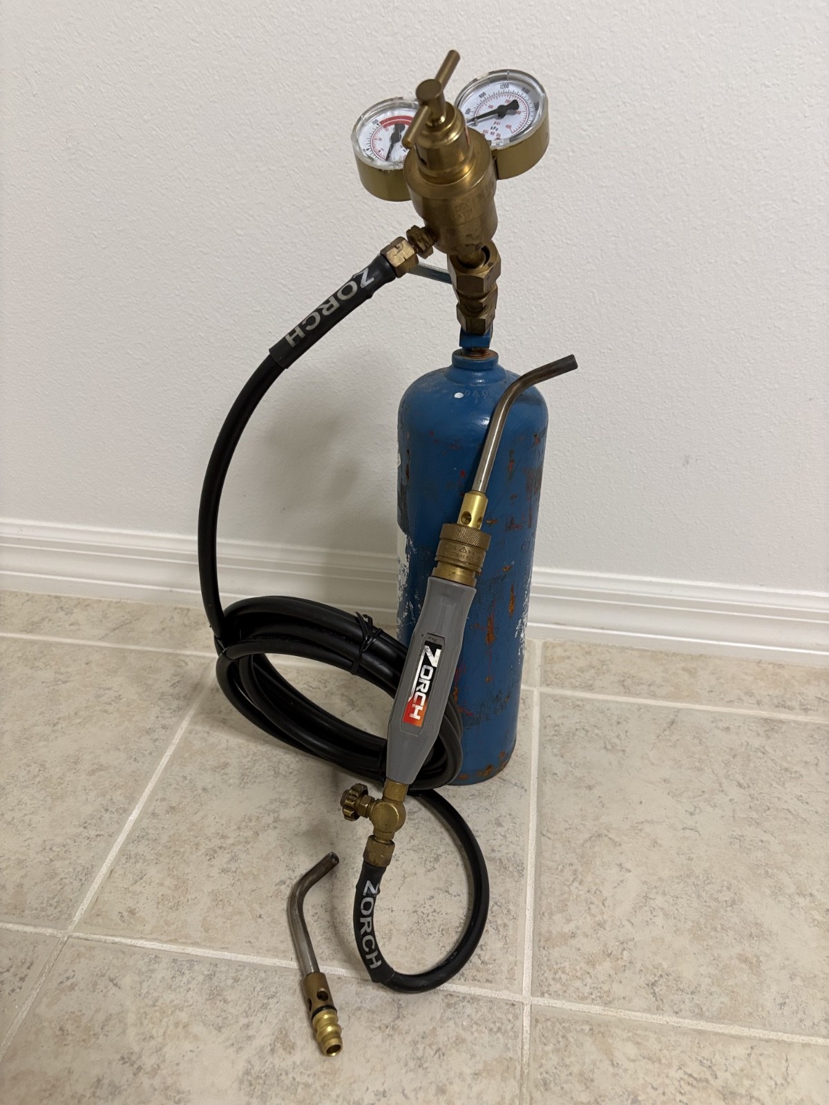 Turbo Torch Set ZORCH Torch & Regulator, Acetylene Tank Hose