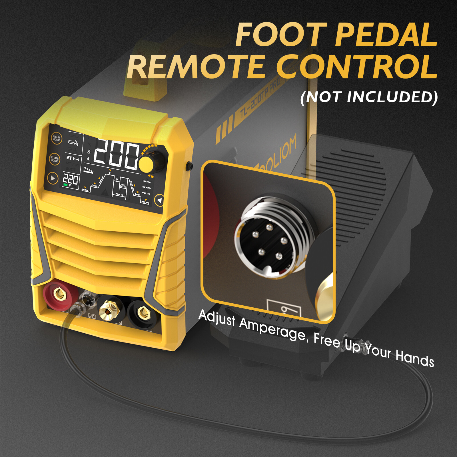 TOOLIOM TIG Welder DC TIG/Spot TIG/Pulse TIG/Stick 110&220V Digital Display