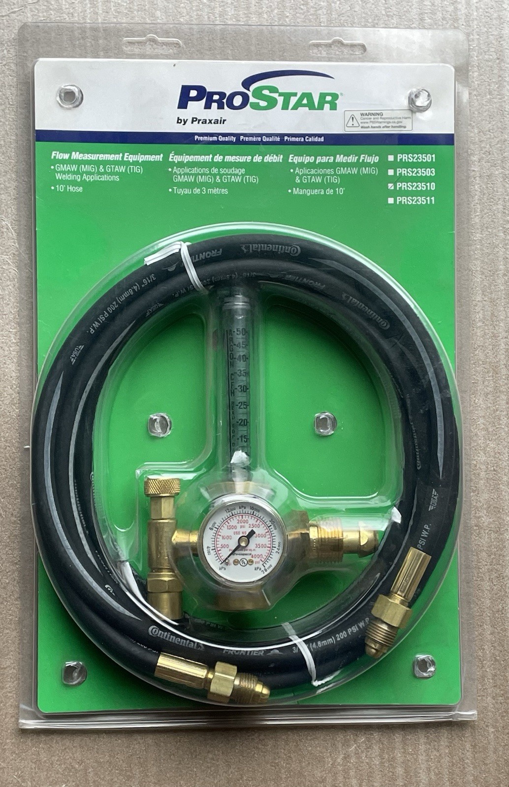 NEW Prostar Flow measurement equipment GMAW (MIG) & GTAW (TIG) 10’ Hose