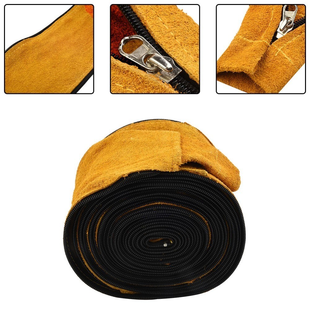 High Quality 23ft L 4in W TIG Mig Cowhide Leather Welding Torch Cable Hose Cover