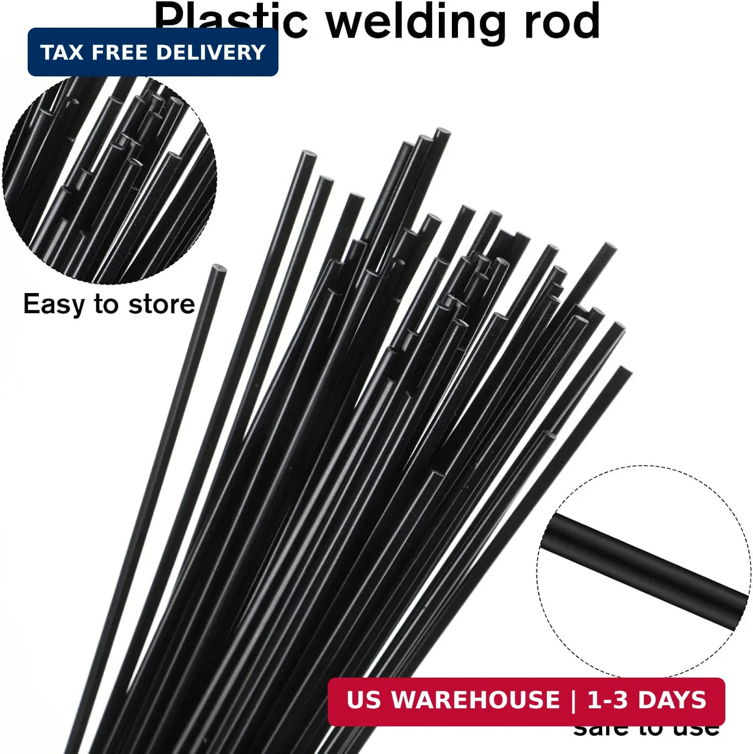 50 PCS Plastic Welding Rods High Density Polyethylene Hdpe Welding Rod 1/8″ Diam