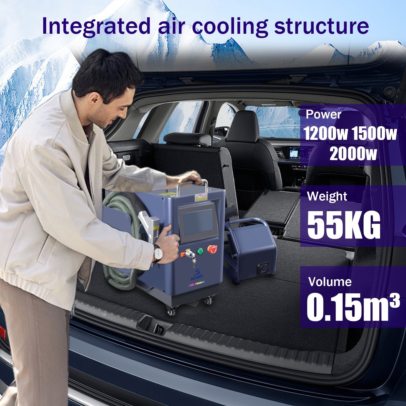 2000W Fiber Laser Welder 4in1 Air Cooling Laser Welding Cutting Cleaning Machine