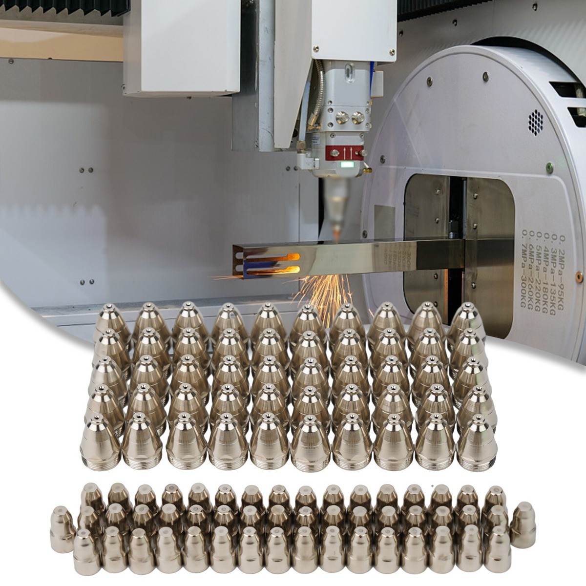 100pcs P80-Plasma Electrode Tip Nozzle 1.5mm Cutter-Torch For Air Plasma-Cutting