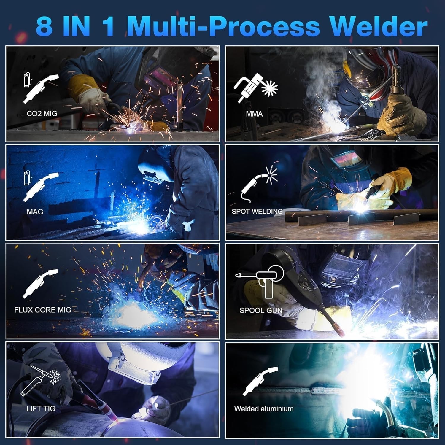 250Amp MIG Welder TIG Torch Included RBM2500 PRO with Spool Gun 150Amp