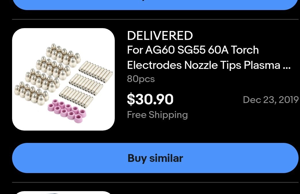Plasma Torch Nozzle Tips 1.0mm Electrode Shield for WSD60 AG60 SG55