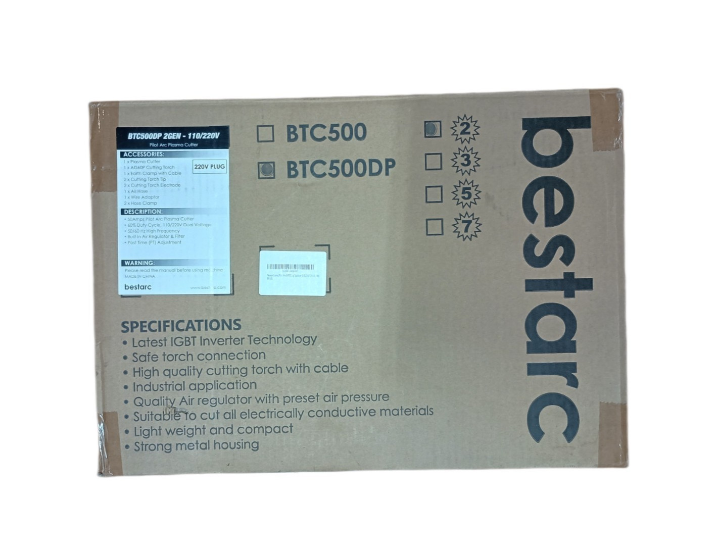 Bestarc Plasma Cutter, Pilot Arc [Air Sensor Technology] 110/220V BTC500DP NIB