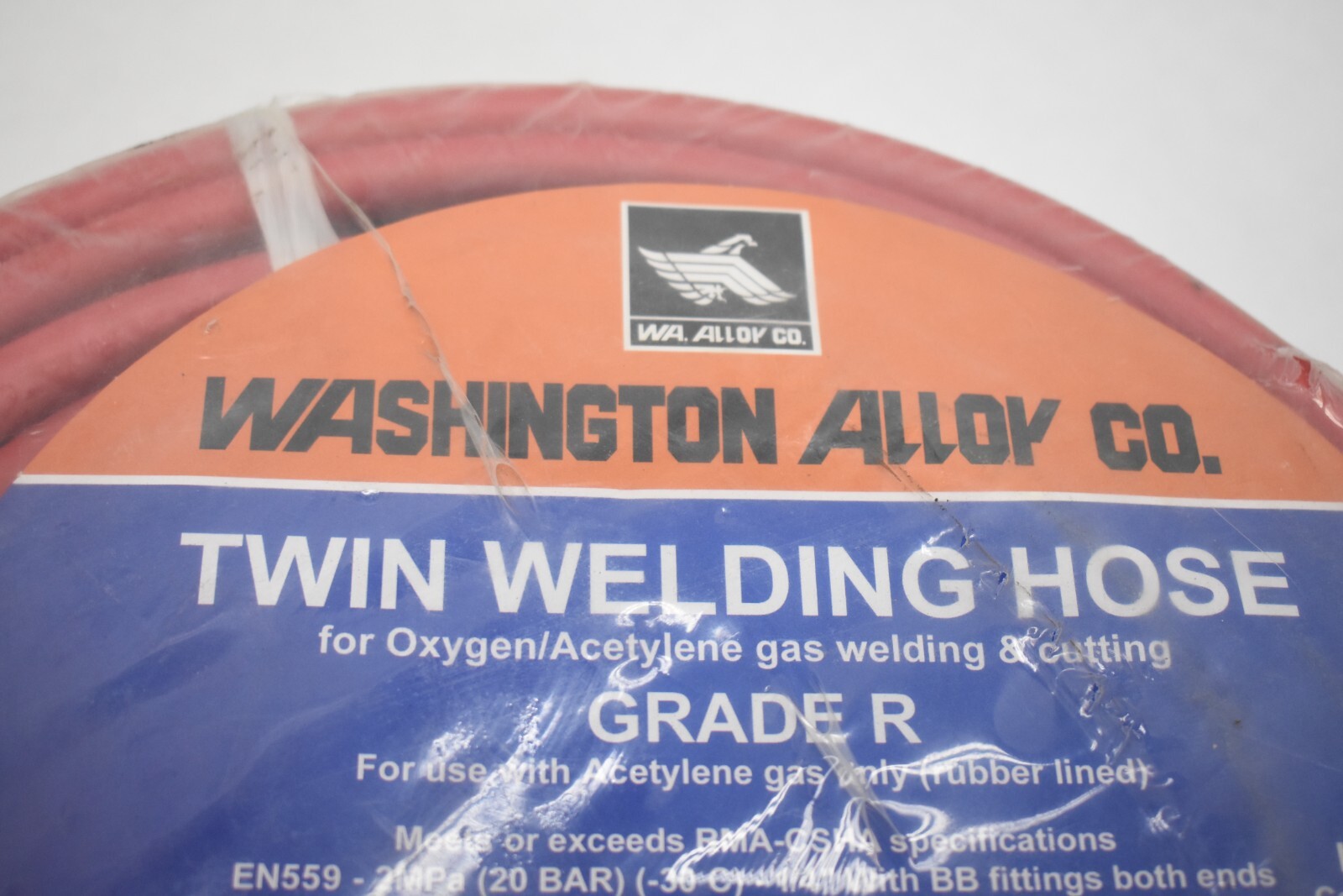 Washington Alloy Twin Welding Hose Grade R 1/4″ x 50ft WA TH 05R 50 Red/Green