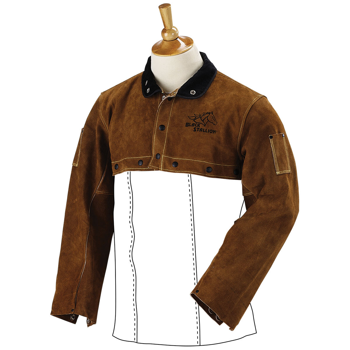 Revco 220CS Leather Welding Cowhide Cape Sleeves and 20″ Bib Combo Size 2XL