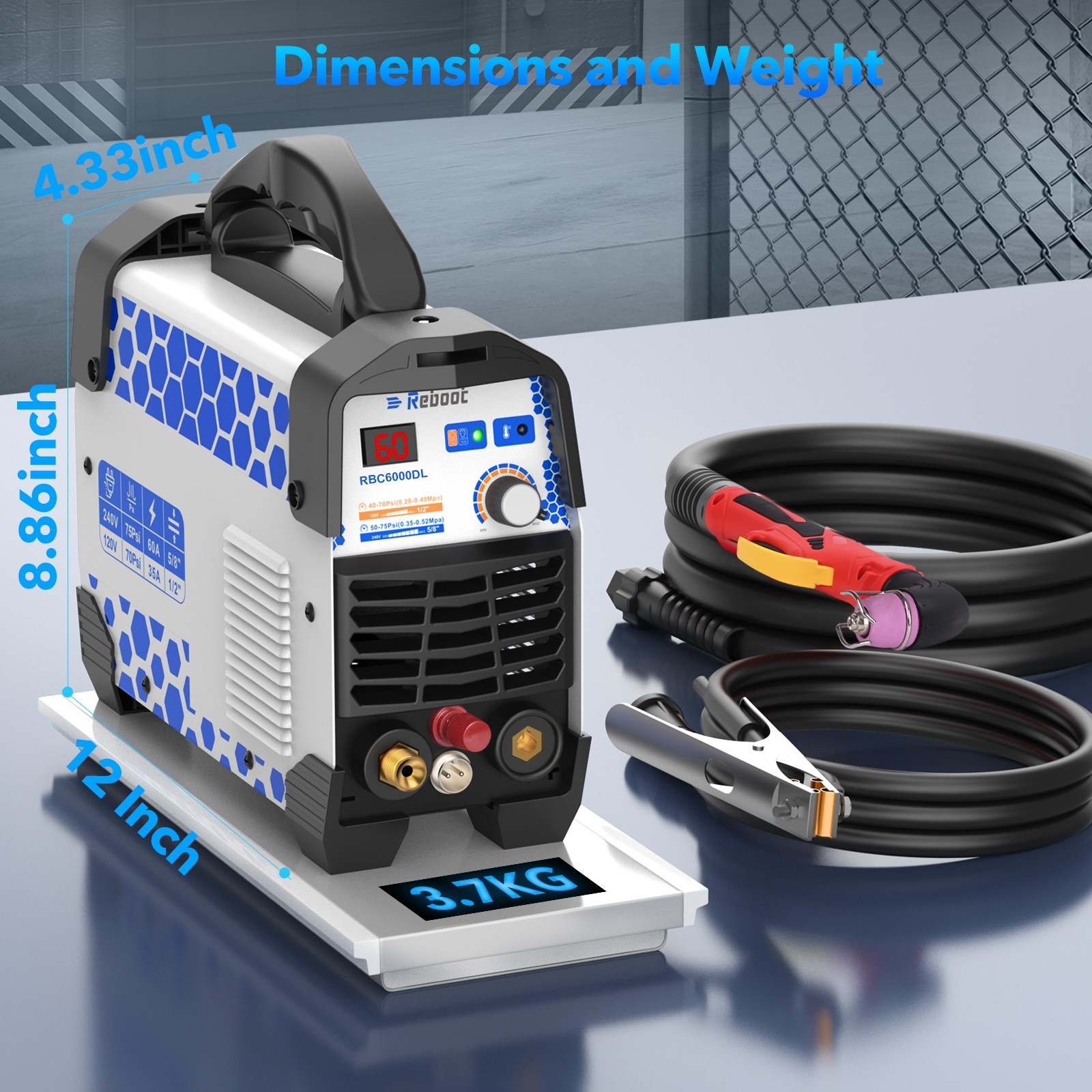 Reboot Plasma Cutter RBC6000DL PRO, 60 Amp Non Touch Pilot Arc Plasma Cutter