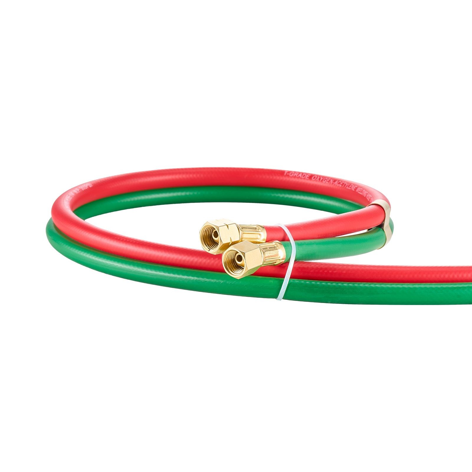 100FT 1/4in T-Grade Oxy Acetylene Hose with B Fittings, 300PSI