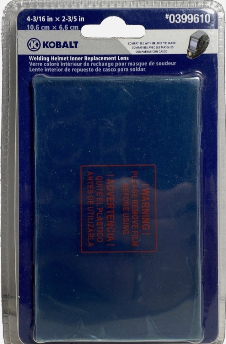 Kobalt Welding Helmet Inner Replacement Lens, 4-3/16” X 2-3/5”, Qty 1, #0399610