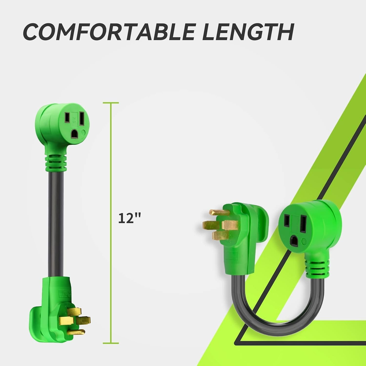 50 Amp NEMA 14-50P to 6-50R Electrical Adapter Cord, 12-Inch Durable Design