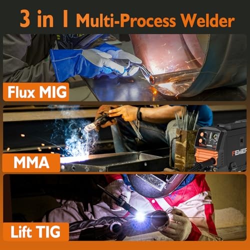 110V MIG Welder FEMEROL 140A 3in1 Flux Core TIG Stick