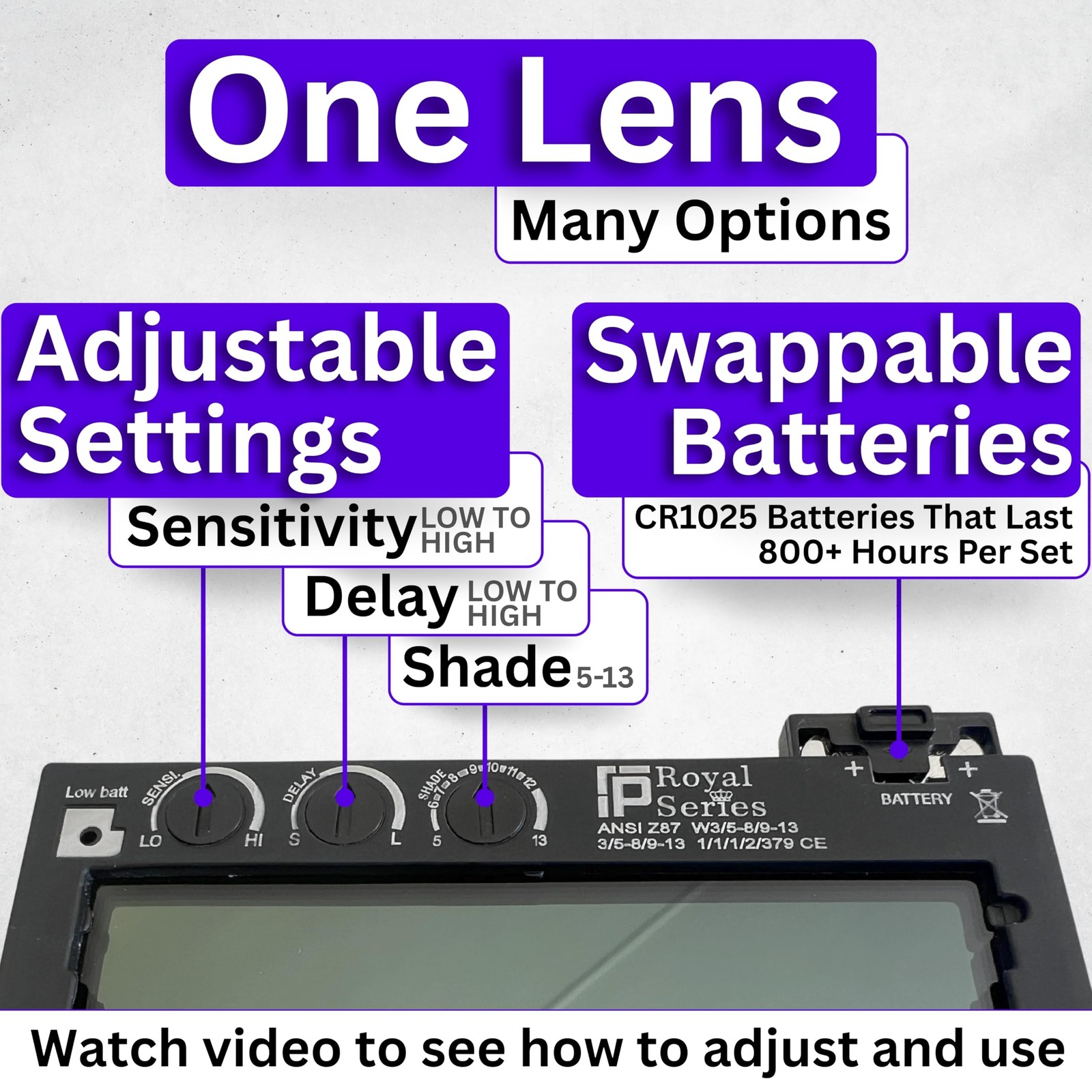 Auto Darkening Welding Lens 2″x4″ | Shade 5-13 Adjustable | Red Front