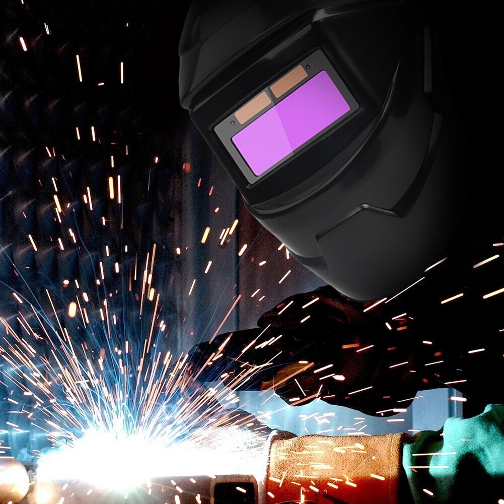 Solar-Powered True Color Auto Darkening Welding Helmet with Light for TIG MIG AR