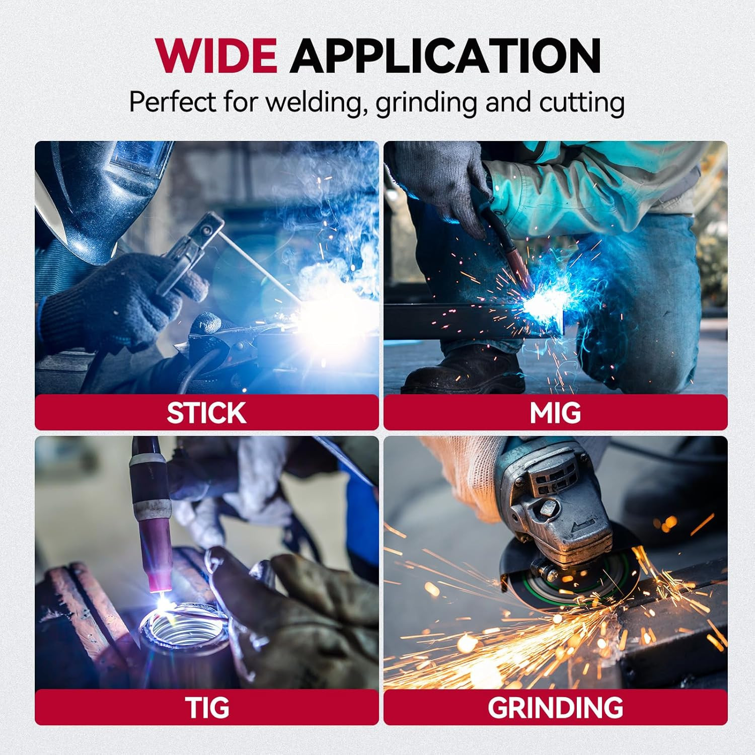 ARCCAPTAIN Welding Helmet Auto Darkening Side View 180° Panoramic+Welding Hammer