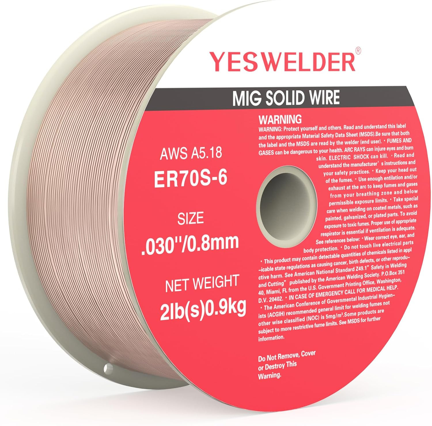 ER70S-6 MIG Welding Wire, 0.023 in 10 Pounds ABS Strong Spool | 0.023 in Solid-W